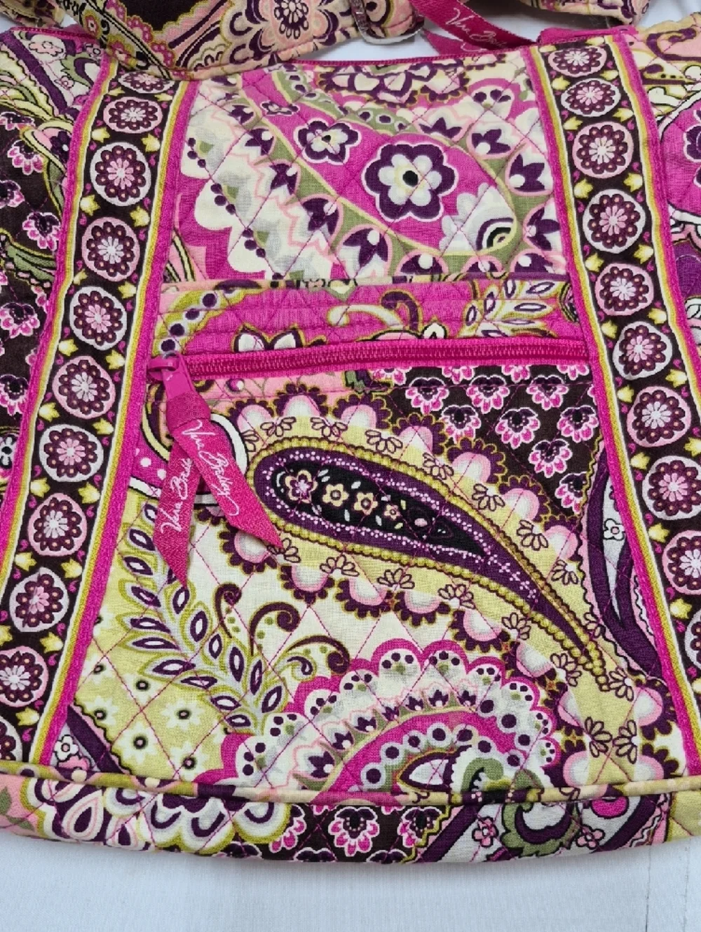 Vera Bradley Very Berry Paisley Pink Quilted Crossbody Bag Pink Purple - Picture 3 of 12